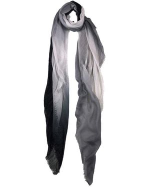 Blue Pacific Vintage Dip-Dye Ombre Cashmere-Blend Scarf - Blue