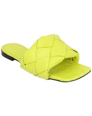 Bottega Veneta Leather Lido Flat Sandal (Authentic Pre-Loved) - Yellow