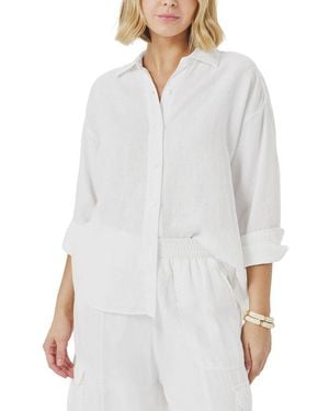 Splendid Stella Linen Top - White