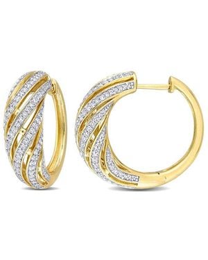 Rina Limor 14k 0.96 Ct. Tw. Diamond Swirl Hoops - Metallic