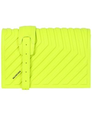 Balenciaga Leather Car Flap Bag With Strap - Yellow
