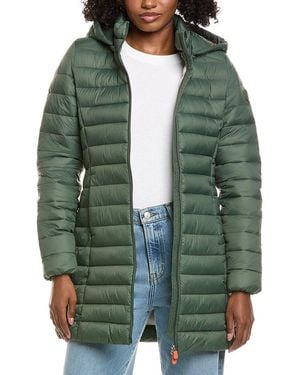 Save The Duck Cate Long Jacket - Green