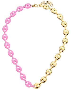 Juvell 18k Plated Enamel Puffed Mariner Necklace - Natural