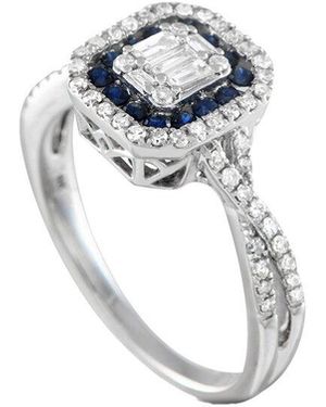 Gemstones 14K 0.75 Ct. Tw. Diamond & Sapphire Ring - White