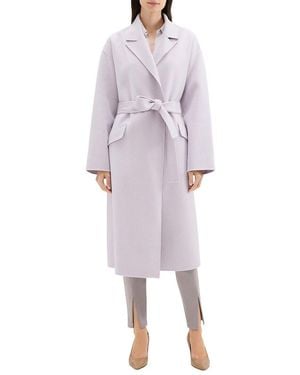Theory Robe Wool & Cashmere-Blend Coat - Purple