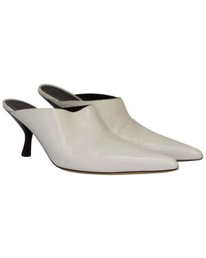 The Row Leather Bourgeoise Point-toe Mule (authentic Pre-loved) - White