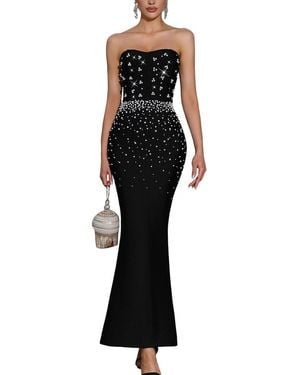 Ariele Tesoro Embellished Maxi Dress - Black