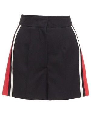 McQueen 2018 Stripe Wool Wide Short, Size It (Authentic Pre- Loved) - Black