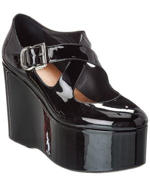 Alaïa Alaïa Criss Cross Patent Wedge Pump - Black