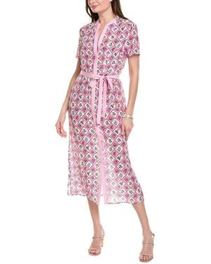 Saloni Silk Shirtdress - Pink