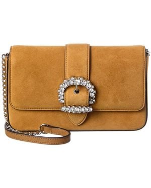 Jimmy Choo Cheri Suede Wallet On Chain - Brown