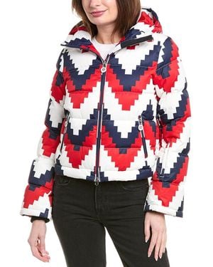 Perfect Moment Chevron Polar Flare Down Coat - Red