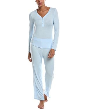 Honeydew Intimates 2Pc Dreamland Long Henley Set - Blue