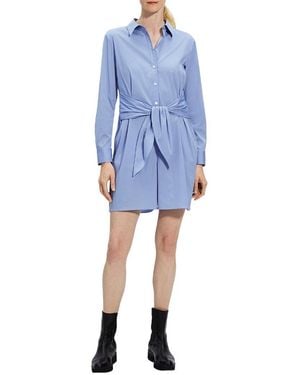 Theory Tie Waist Romper - Blue
