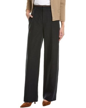 Vince High Waist Rib Trim Trouser - Black