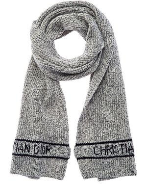 Dior Wool & Cashmere-Blend Scarf - Grey