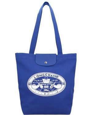 Longchamp Le Pliage Collection Canvas Tote - Blue