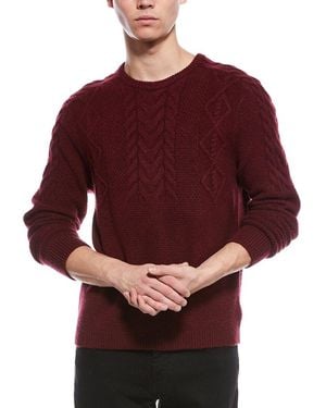 Paisley & Gray Cable Wool-Blend Crewneck - Red