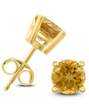 Gemstones 14k 3.00 Ct. Tw. Citrine Earrings - Metallic