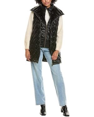 Via Spiga Brick Quilt Puffer Coat - Black