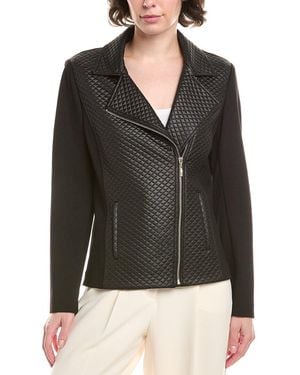 Anne Klein Asymmetrical Moto Jacket - Black