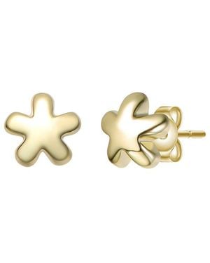 Rachel Glauber 14K Plated Heart Earrings - Metallic