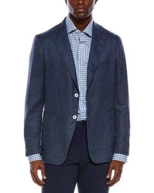 Isaia Capri Wool, Silk, & Linen-Blend Sport Jacket - Blue