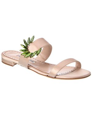 Manolo Blahnik Chivela Satin Sandal - Pink