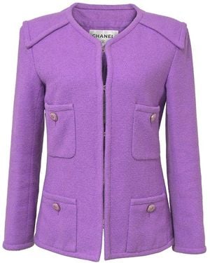 CHANEL Cc Button Four Pockets Jacket (authentic Pre-loved) - Purple