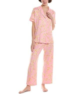 Natori 2pc Notch Pajama Set - Pink