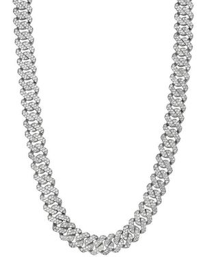 Adornia Rhodium Plated Cz Chain Necklace - Metallic