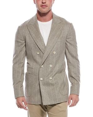 Brunello Cucinelli Wool & Cashmere-blend Blazer - Gray