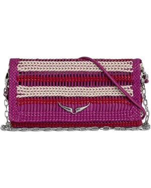 Zadig & Voltaire Rock Eternal Leather Braiding Crossbody - Purple