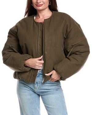 Helmut Lang Brushed Cocoon Bomber Jacket - Brown
