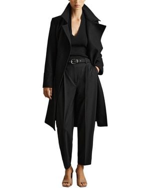 Reiss Petite Rae Mid Length Belted Wool & Cashmere-Blend Coat - Black