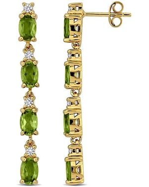 Rina Limor 4.32 Ct. Tw. Peridot & Topaz Earrings - White