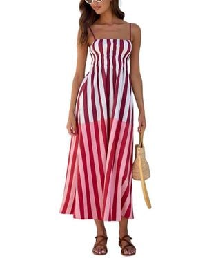 LEON GORI Sleeveless Midi Dress - Red