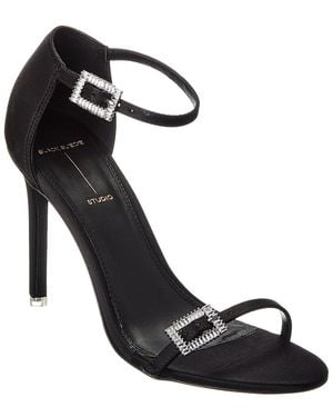 Black Suede Studio Lila Satin Sandal - Black