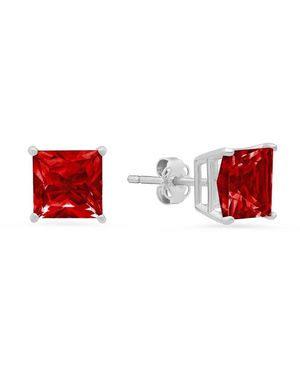 MaxColor 14K 3.20 Ct. Tw. Lab-Grown Ruby Studs - Red