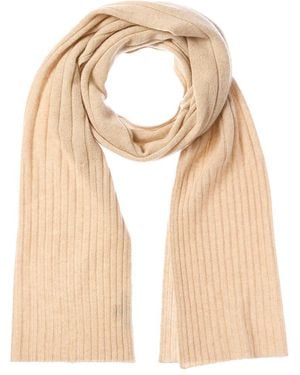 Amicale Cashmere Variegated Rib Scarf - Natural