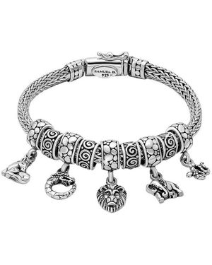 Samuel B. Silver Bali Animal Charm Bracelet - Metallic