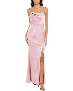 Black by Bariano Lana Gown - Pink
