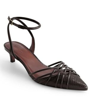 Bernardo Minu Leather Kitten Heel Pump - Black