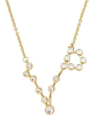 Sterling Forever When Stars Align Constellation Sign 14K Plated Cz Necklace - Metallic