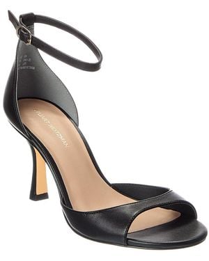 Stuart Weitzman Isla 75 Leather Sandal - Black