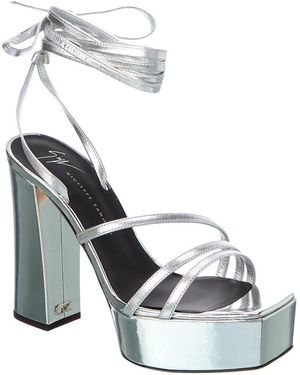 Giuseppe Zanotti Blasvegas Leather Platform Sandal - Metallic
