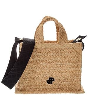 Patou Jp Small Raffia Tote - Brown
