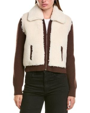 Hannah Rose Merino Wool Sherpa & Shaker Jacket - Brown