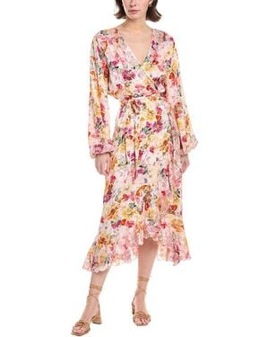 Tahari The Charlotte Embroidered Silk-Blend Maxi Dress