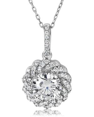 Suzy Levian CZ Jewelry Suzy Levian Silver Cz Solitaire Pendant - Metallic